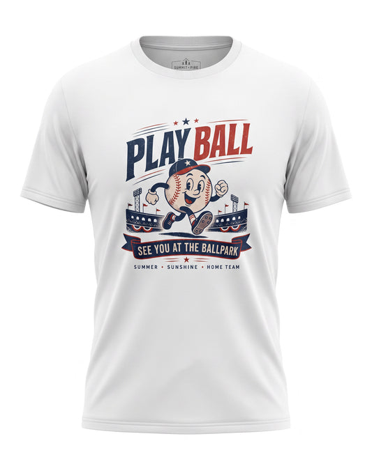 Play Ball Vintage Baseball T-Shirt | Retro Ballpark Graphic Tee