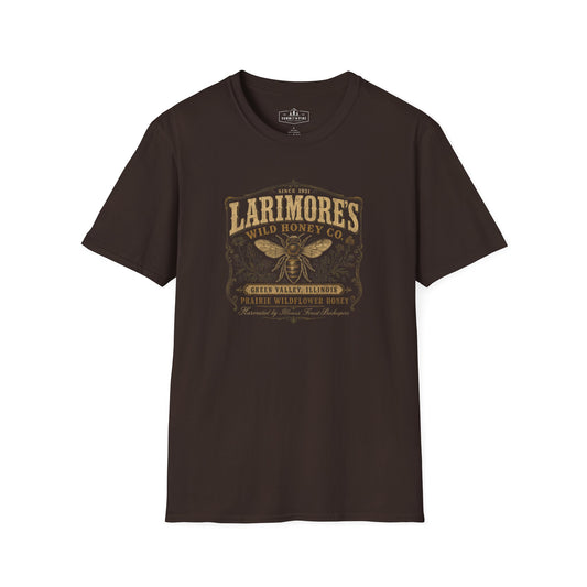 Larimore's Wild Honey Co. Comfort Colors T-Shirt | Vintage Bee Farm Logo Tee