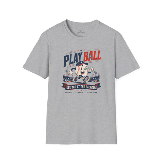 Play Ball Vintage Baseball T-Shirt | Retro Ballpark Graphic Tee