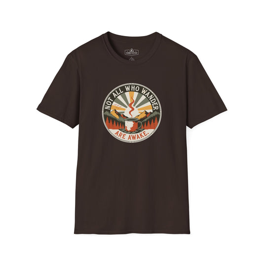 Not All Who Wander Are Awake | Camping Coffee Graphic Shirt