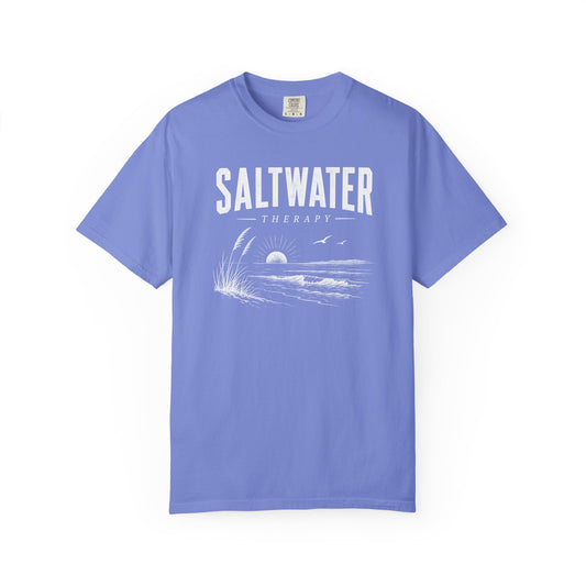 Saltwater Therapy Comfort Colors T-Shirt | Vintage Coastal Beach Tee