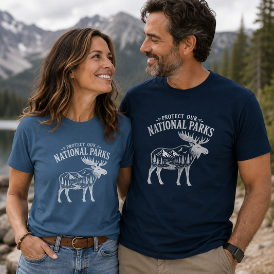 Protect Our National Parks T-Shirt | Moose Nature Graphic Tee