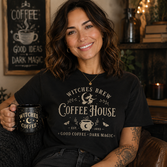 Witches Brew Coffee House | Vintage Halloween Coffee Shirt