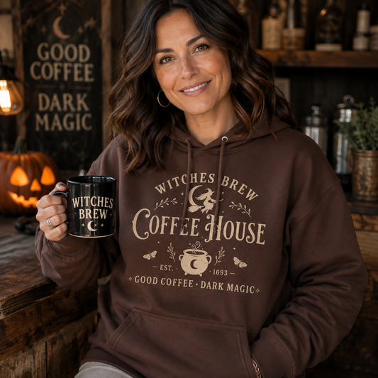 Witches Brew Coffee House Heavyweight Hoodie | Vintage Coffee & Dark Magic