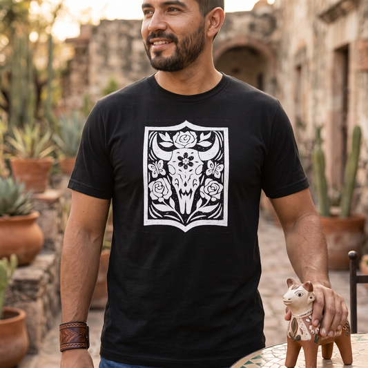 Floral Bull Skull T-Shirt | Western Boho Graphic Tee