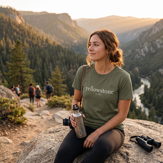 Yellowstone National Park Est. 1872 T-Shirt | Minimalist Outdoor Graphic Tee