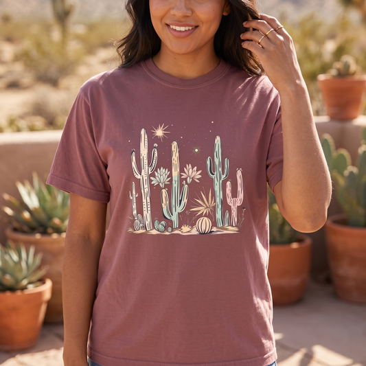Pastel Desert Cactus T-Shirt | Southwestern Comfort Colors Tee