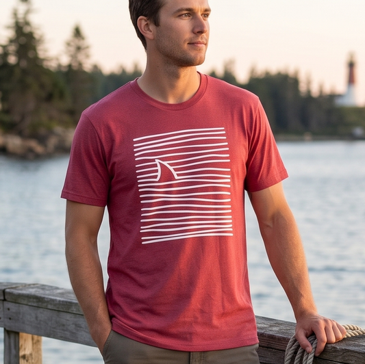 Minimal Shark Fin T-Shirt | Modern Coastal Ocean Graphic Tee