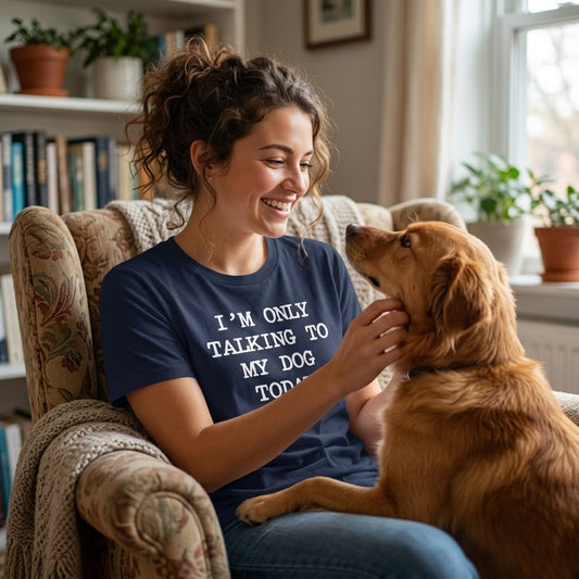 I'm Only Talking to My Dog Today T-Shirt | Funny Dog Lover Graphic Tee